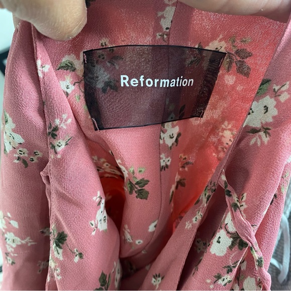 REFORMATION MARLENE TRISTA OPEN-BACK FLORAL DRESS - Picture 13 of 14